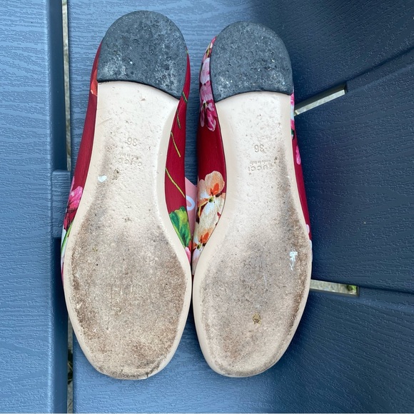 Authentic Gucci Bloom flat in red floral- size 6 / Ballerine Gucci Authentique - Picture 10 of 11